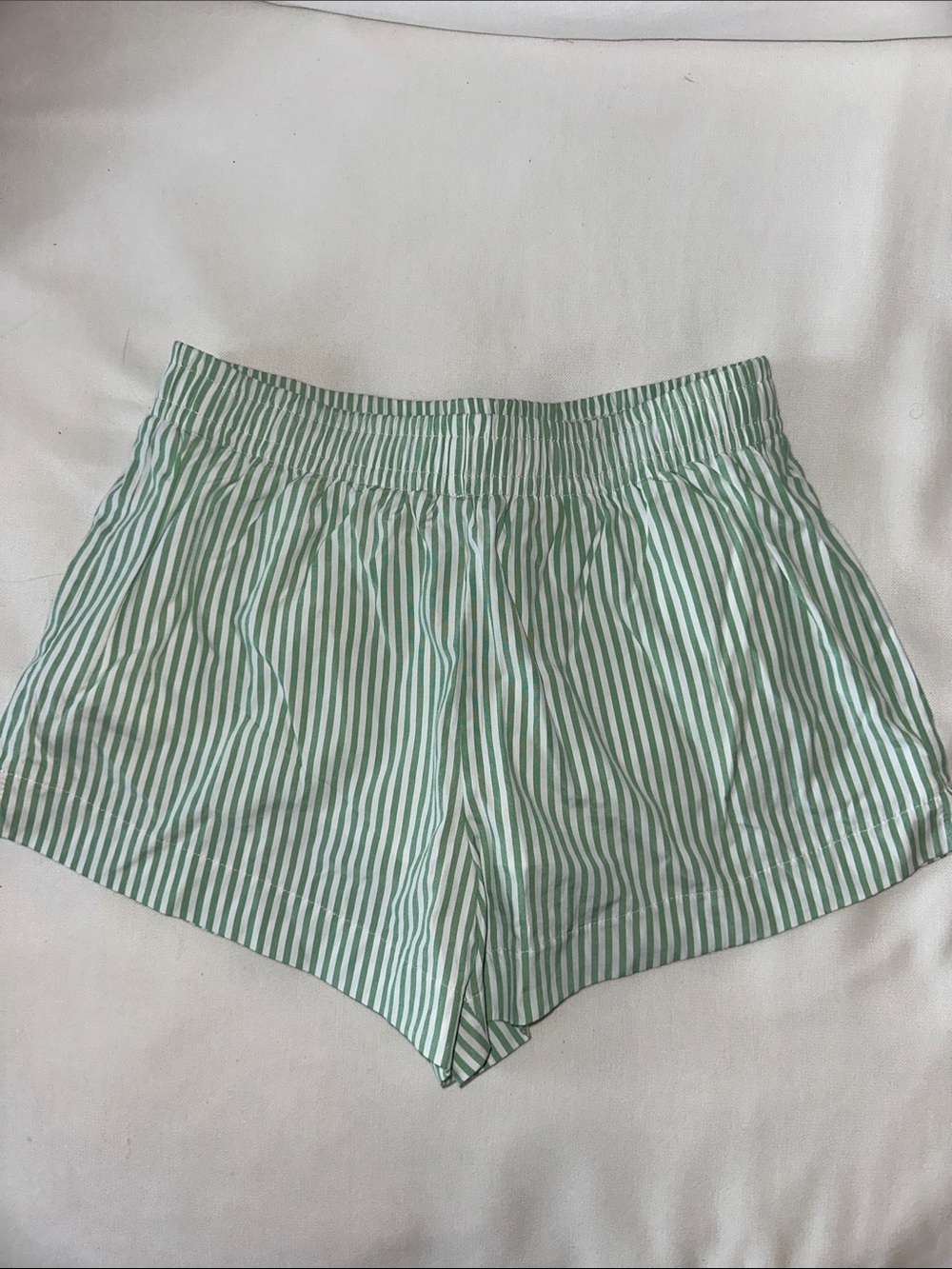 Princess Polly Green & White Striped Shorts